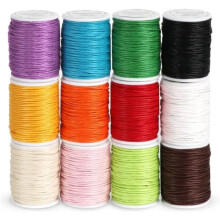 Waxed Cotton Cord for Jewelry Making 12 Rolls 10m 1mm