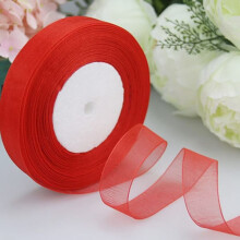 Chiffon ribbon organza lace 45m x 2cm red