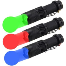 Mini LED Flashlight Green Red Blue 3 Modes 3-pack