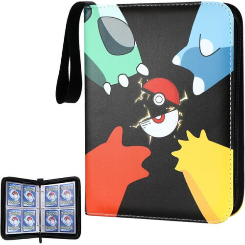 Trading Card Binder with 400 Pockets and Zipper