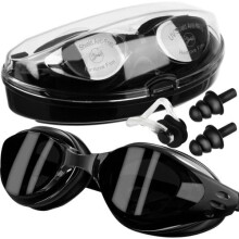 Swimming Goggles with Nose Clip and Earplugs 3-Piece