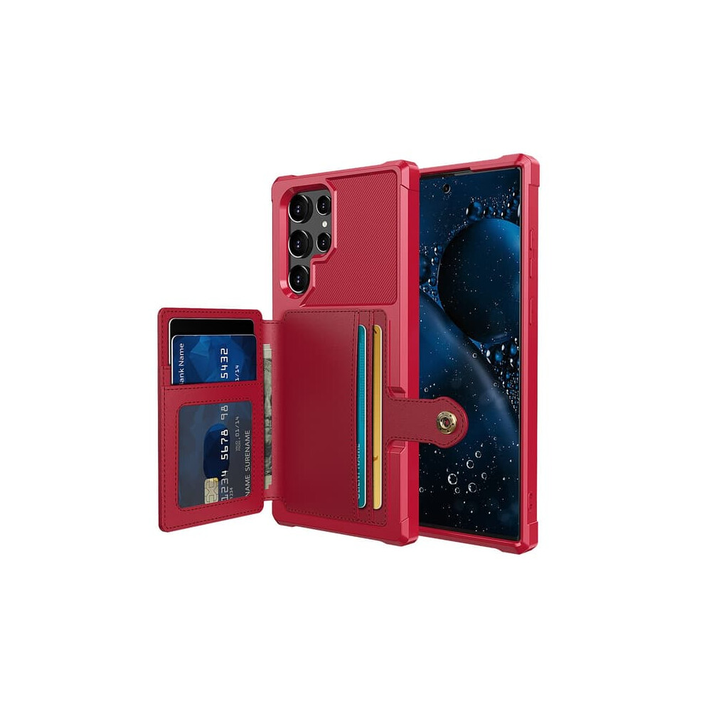 Samsung Galaxy S23 Ultra Case With Card Slot Red 962125841947