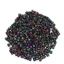 Acrylic alphabet letter cube beads 6mm 600 pcs