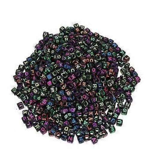 Acrylic alphabet letter cube beads 6mm 600 pcs