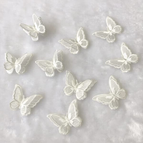 Butterfly lace embroidery patch 3D simulation double