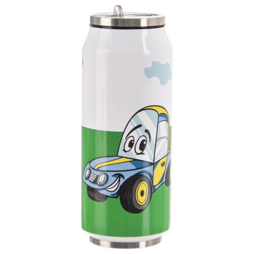 Thermos mug with spout and straw 12-hour warmth