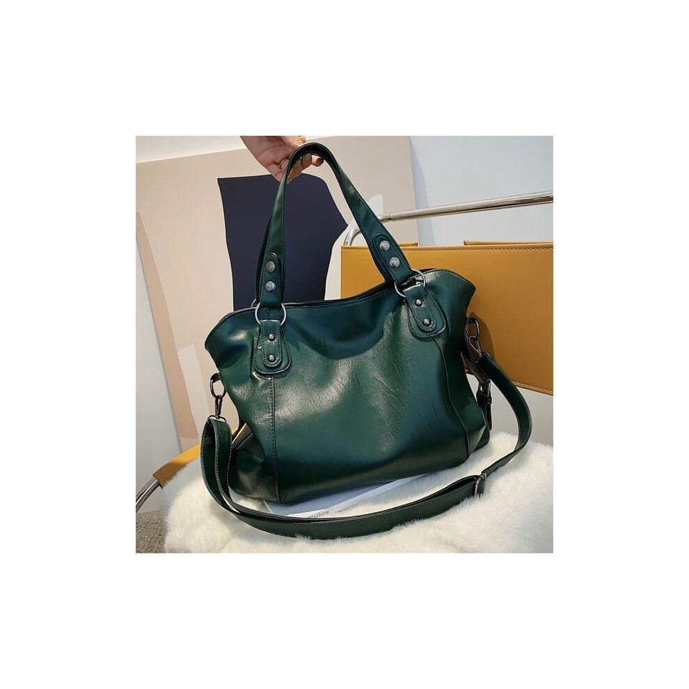 Black Shoulder Tote Bag For Women Pu Leather Large Casual 962029322085