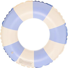 Inflatable Swim Ring for Adults Retro Striped PVC Blue
