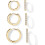 18K Gold Plated Sterling Silver Stud Earrings Set 3 Pairs 1