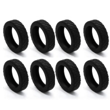 Silicone Wheel Covers for Travel Bags Black 8pcs