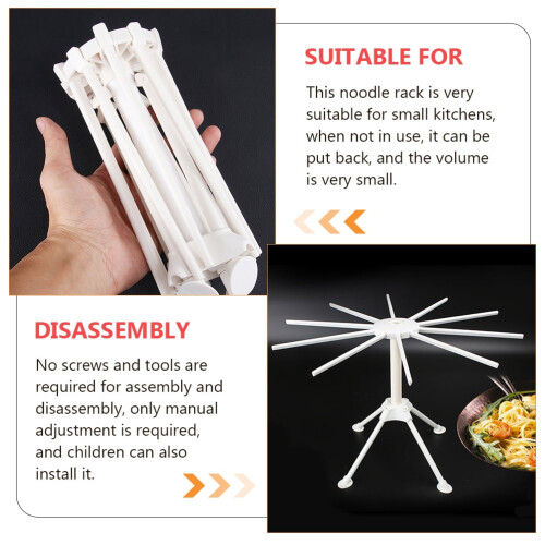 Noodle Drying Rack Foldable White 2 pcs 2