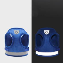 Dog harness vest reflective breathable blue XS