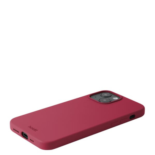 iPhone15 silikon mobildeksel i rød fløyel 2