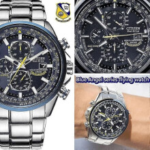 Blue Angel flying watch analog quartz chronograph black 30m