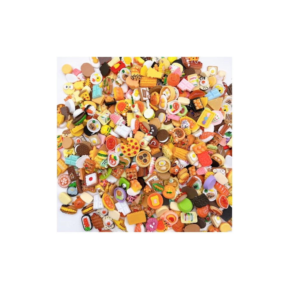 Mini Pretend Food Toys for Dollhouse 100 pcs