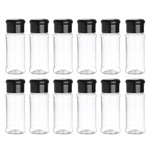 Plastic Spice Jars with Lids 100ml 12-Pack