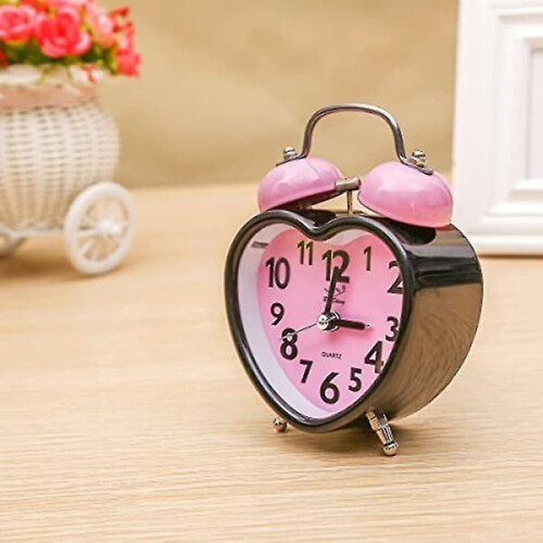 Herzförmiger Wecker mit Nachtlicht, Rosa 1