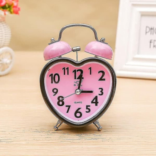 Herzförmiger Wecker mit Nachtlicht, Rosa 2