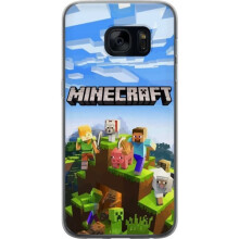 Kompatibilní s Samsung Galaxy S7 Průhledný kryt Minecraft Creeper block pixel retro gaming
