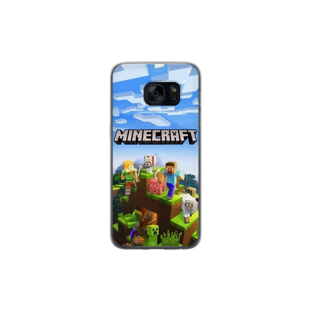 Samsung Galaxy S7 Transparent Case Minecraft Creeper Pixel 900223971999