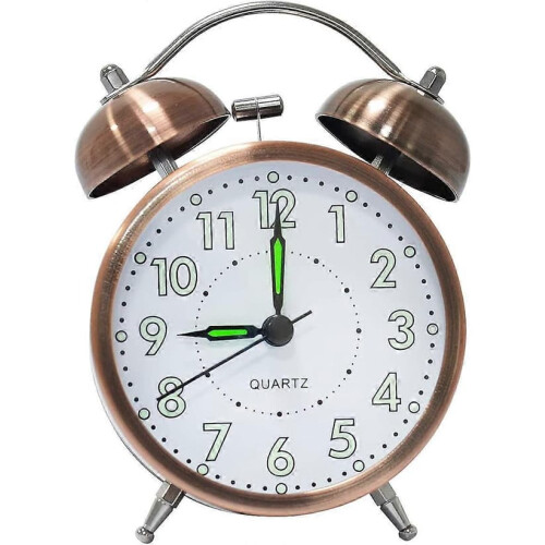Vintage Analog Alarm Clock with Luminous Numbers