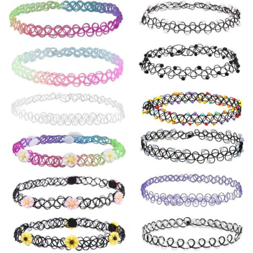 Stretch choker necklace gothic elastic 1 piece