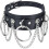 Leather Necklace PU Gothic Punk O-Ring Spike Rivet 1