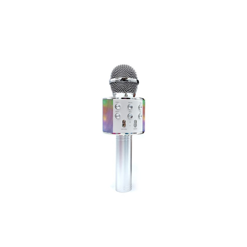 Wireless Karaoke Microphone Bluetooth Speaker Silver 900223971968