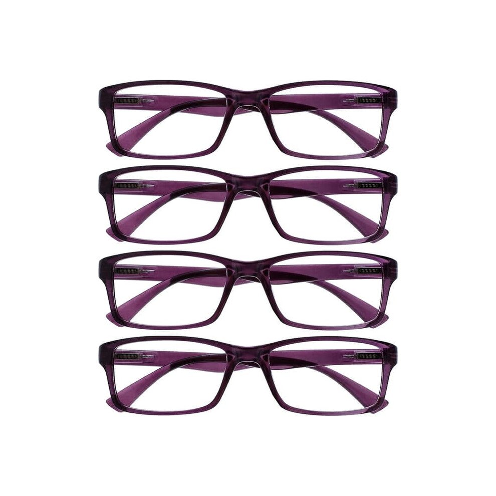 Reading Glasses +3.50 Magnification 4-Pack Purple 900223954381