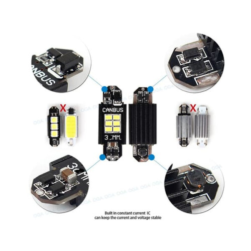 Refletor LED CANBUS C5W36mm 6000K (pacote com 2) 2