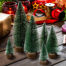Mini Christmas Trees Decorations Green 6pcs