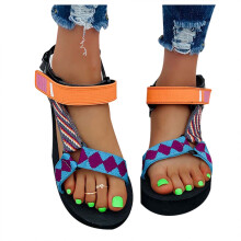 Damen-Sandalen im Ethno-Stil mit dicker Sohle, Sommerschuhe, Größen 6-10
