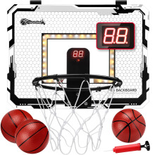 Kids Indoor Basketball Hoop with LED Scoring 15.7x11.8 Inch