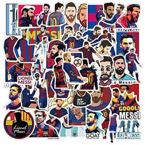 Adesivi piccoli Messi, stella del calcio, 50 pezzi