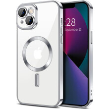 iPhone 15 case metallic magnetic slim silver