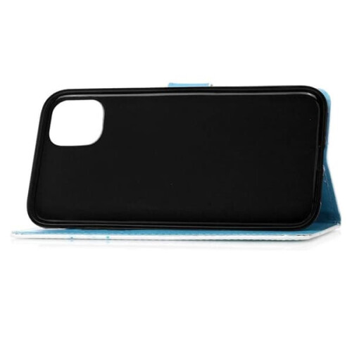 iPhone13 lommebokdeksel med blått mandala-design 1