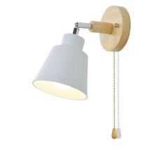 Wooden bedside lamp white with zipper