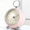 Silent Battery Alarm Clock with Night Light Pink 1
