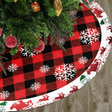 Jupe de sapin de Noël HadinEEon48inches, décorations de sapin de Noël, tapis de sapin de Noël à carreaux Buffalo, tapis de sapin de Noël