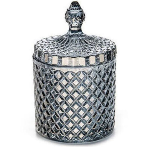 Glass candy storage box grey 600ml