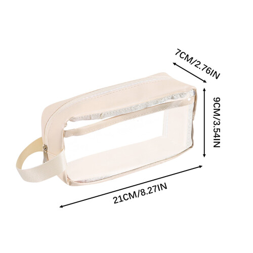 Transparent pencil case for students, large capacity, white 1