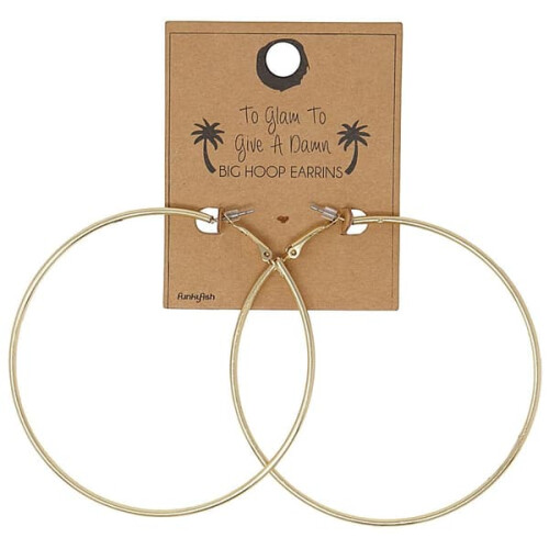 Gold Hoop Earrings Thin Shiny 30mm