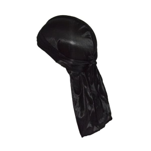 Silk Bandana Durag Black One Size