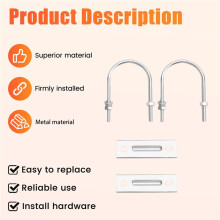 4 Set Antenna Mast Pipe Clamp with V Jaw Block and U Bolt All Anti-Rust Finished for TV CB Ham Antenna or Panel Pipe