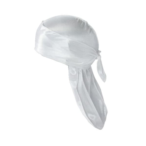 Silk Bandana Durag White