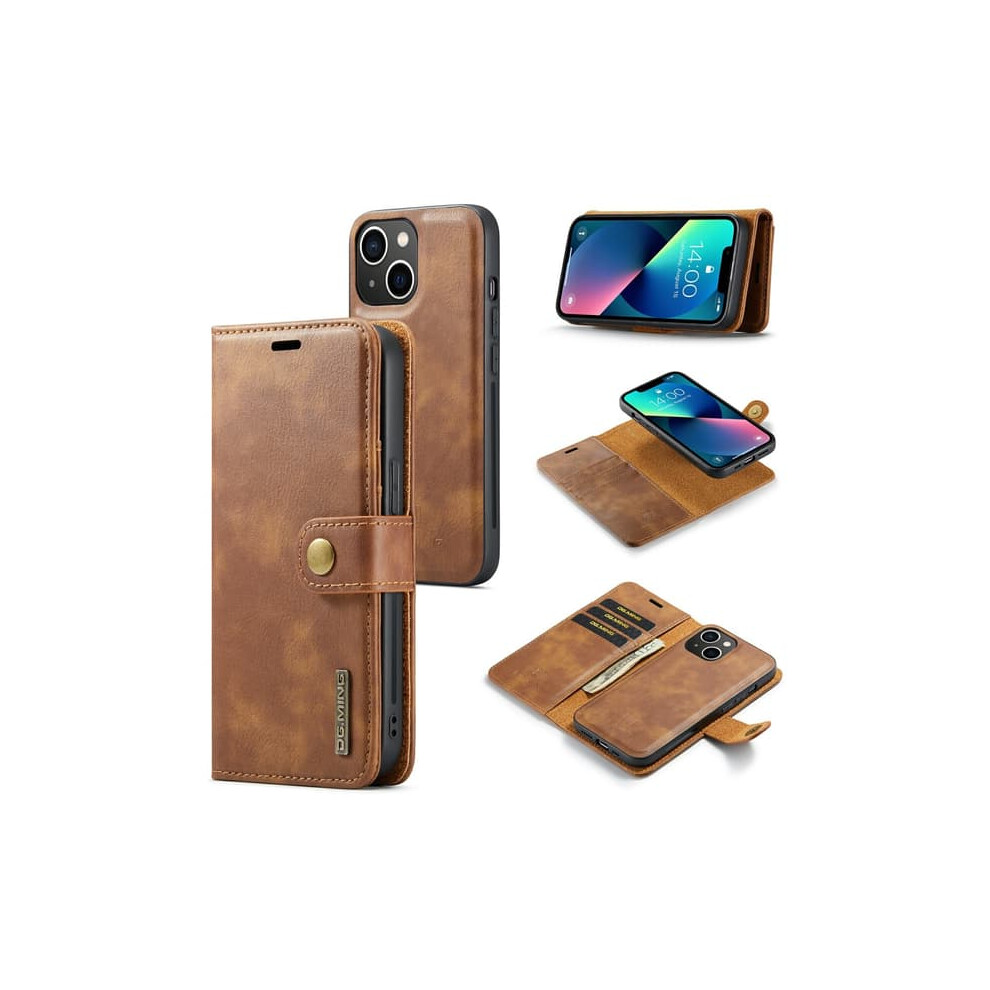 Dg.ming Magnetic Wallet For Iphone 15 Cognac 2-In-1 Light/Brown 900223964519