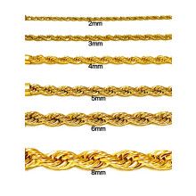 Collier Cordell en acier inoxydable plaqué or 18 carats, 3 mm, 50 cm