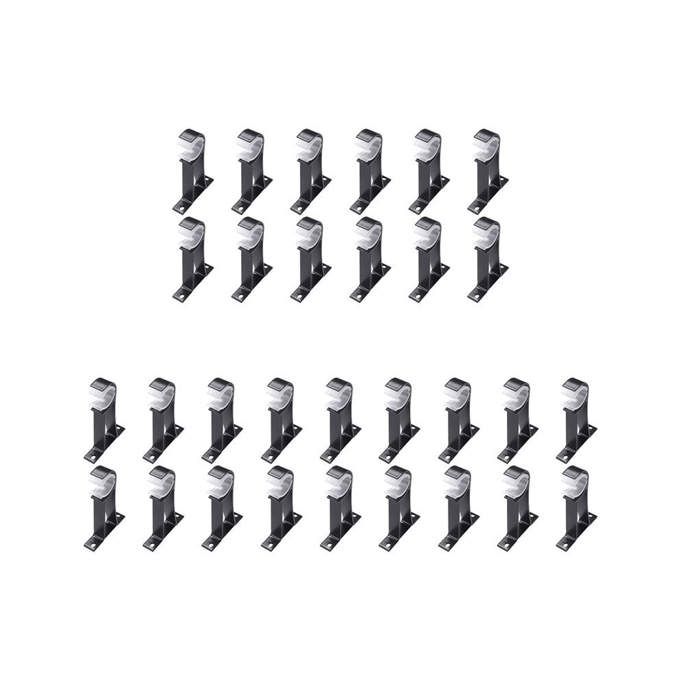 30Pcs Curtain Rod Bracket Set Single Hole Small Curtain Rod Hooks For Wall Heavy Duty Curtain Drapery Rods Black 6032337722564