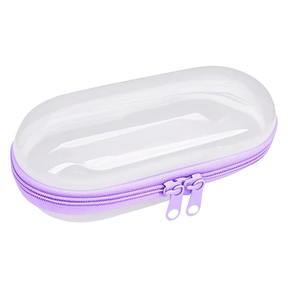 Clear hard shell zipper case for makeup organizer 7.9x4.7