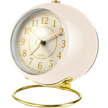 Vintage gold silent desk clock battery powered